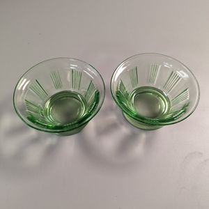 Vintage Uranium Glass Dessert Dishes